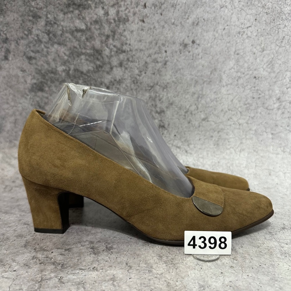 Easy Spirit Anti-Gravity Pumps Womens 8.5 Brown Suede Block Heel Vintage Shoe